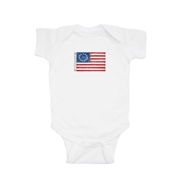 american flag baby snap up short sleeve