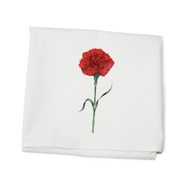 carnation red flour sack towel