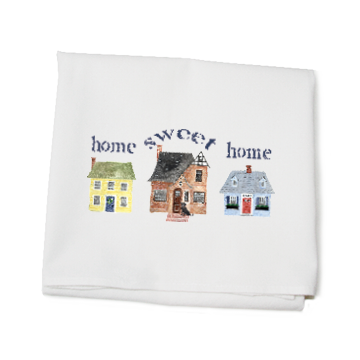 three houses season neutral home sweet home flour sack towel