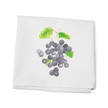 grapes on vine flour sack towel