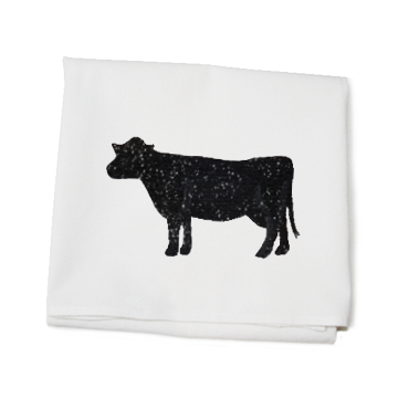 black cow flour sack towel