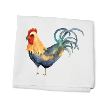 blue rooster flour sack towel