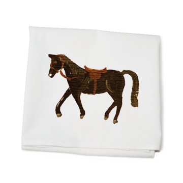 brown horse flour sack towel