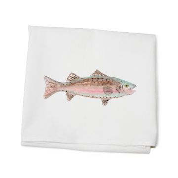 rainbow trout flour sack towel