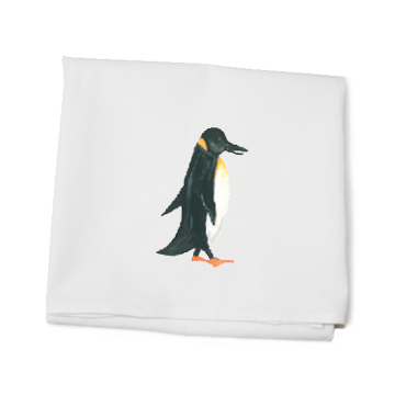 penguin walking flour sack towel