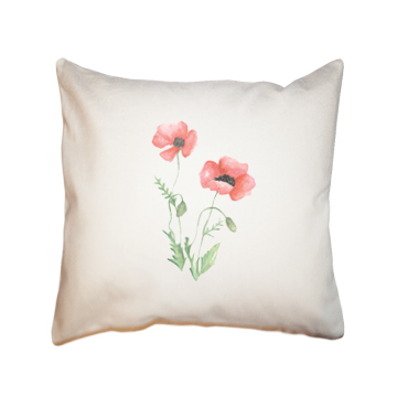 poppies square pillow