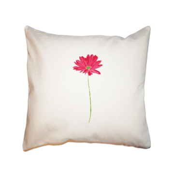 pink gerber daisy square pillow
