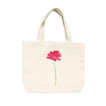 pink gerber daisy small tote