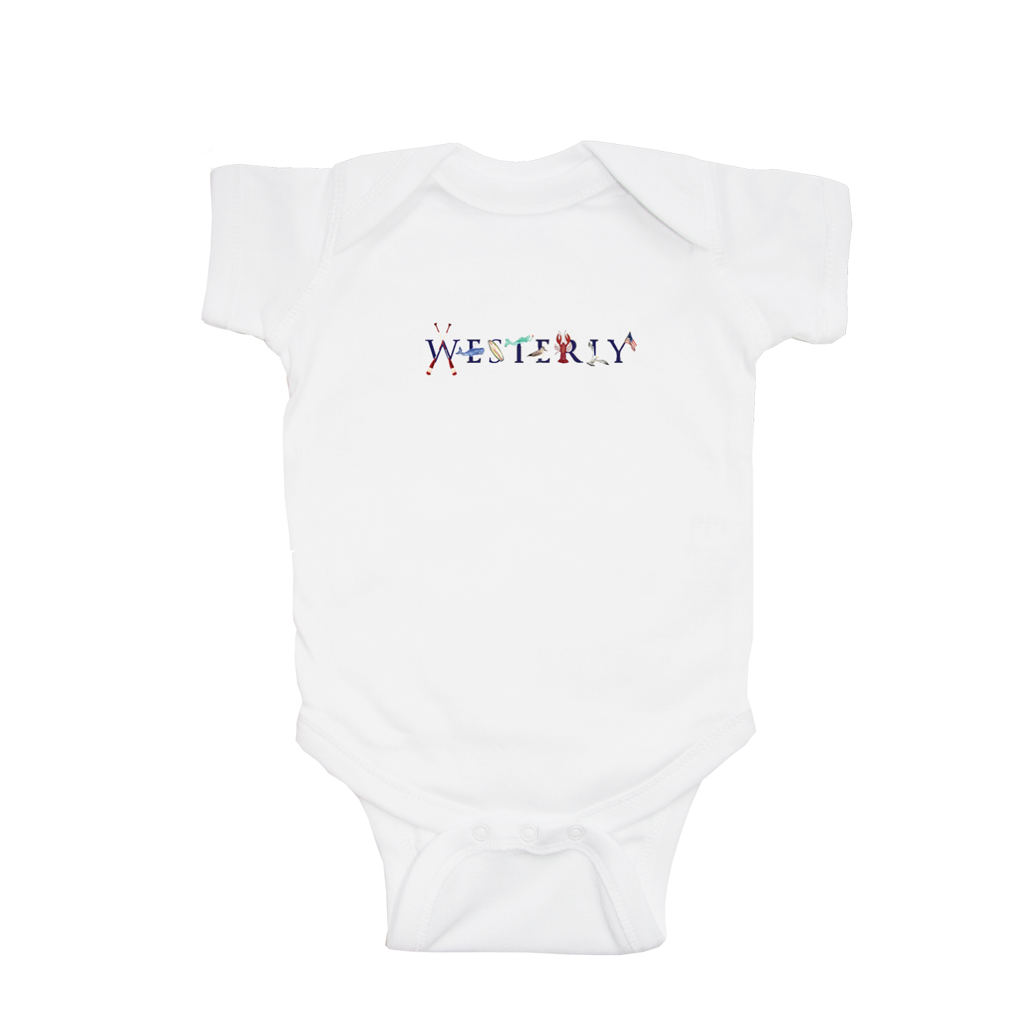 Westerly baby snap up short sleeve