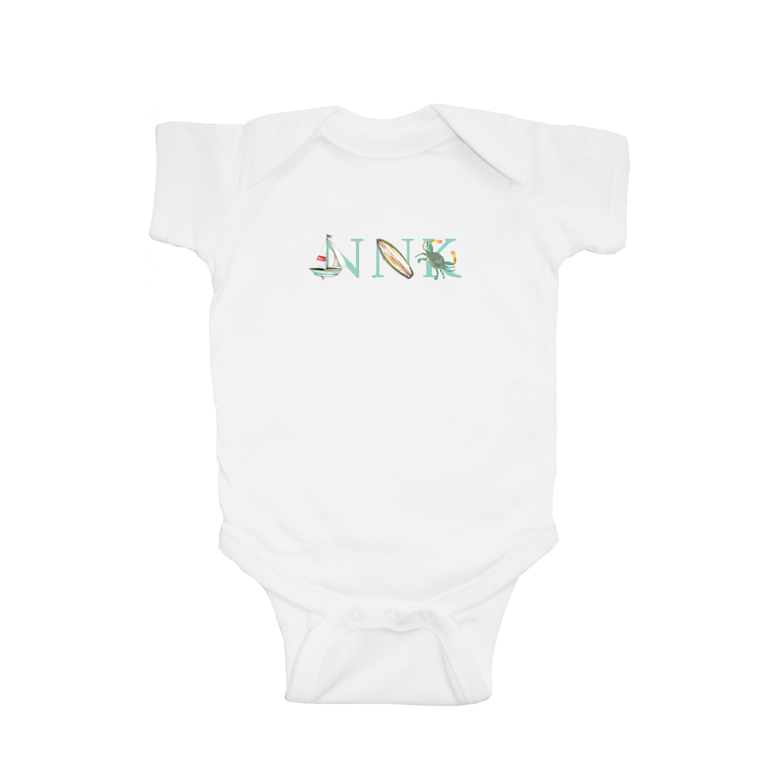 NNK aqua baby snap up short sleeve