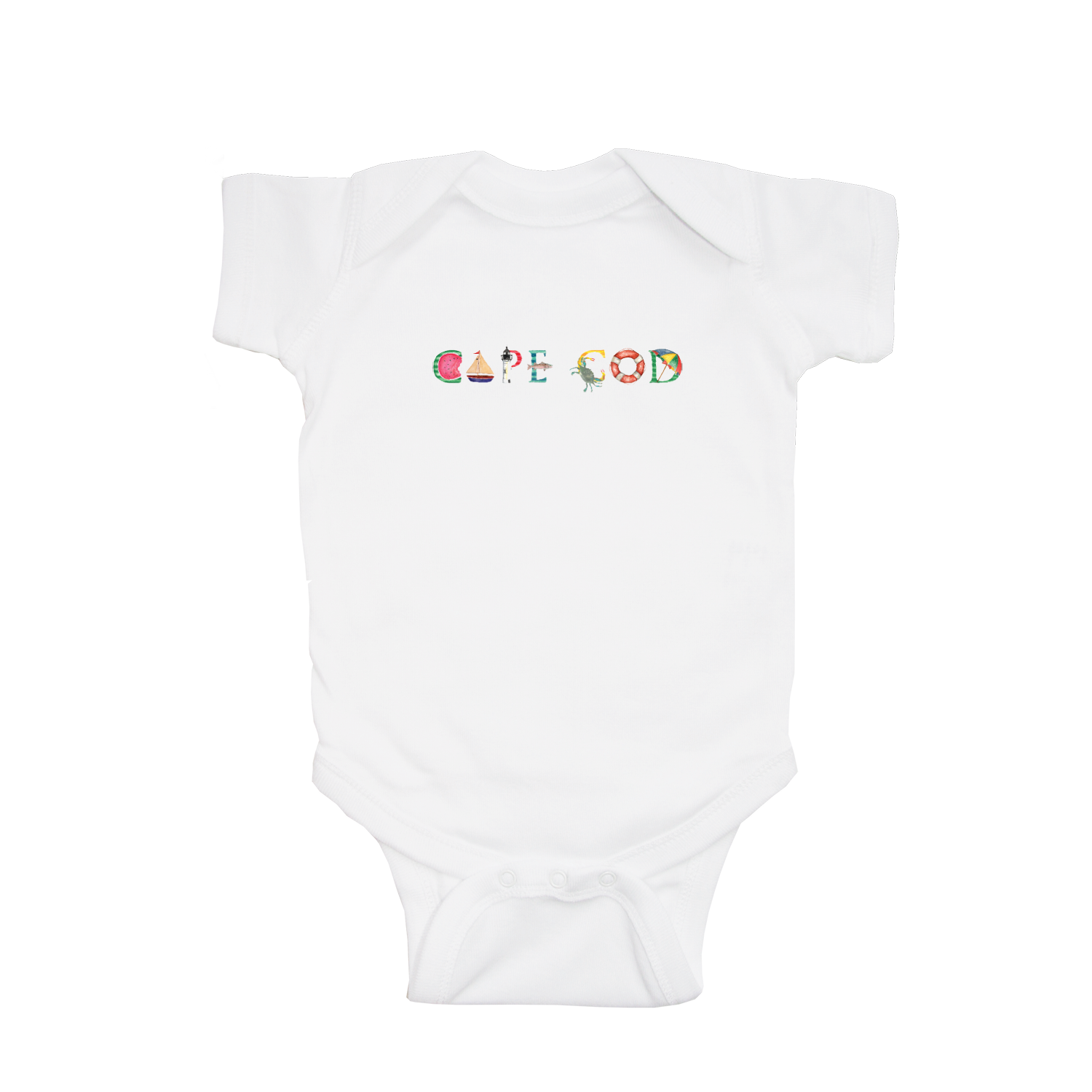 Cape Cod Summer baby snap up short sleeve