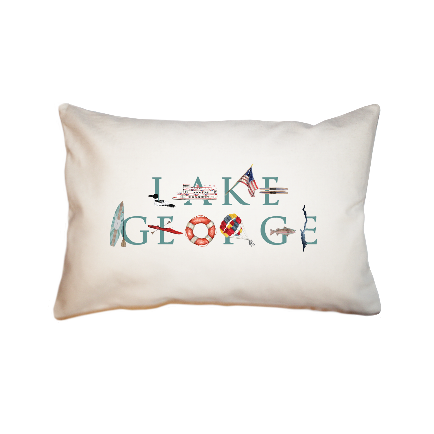 Lake George large rectangle pillow