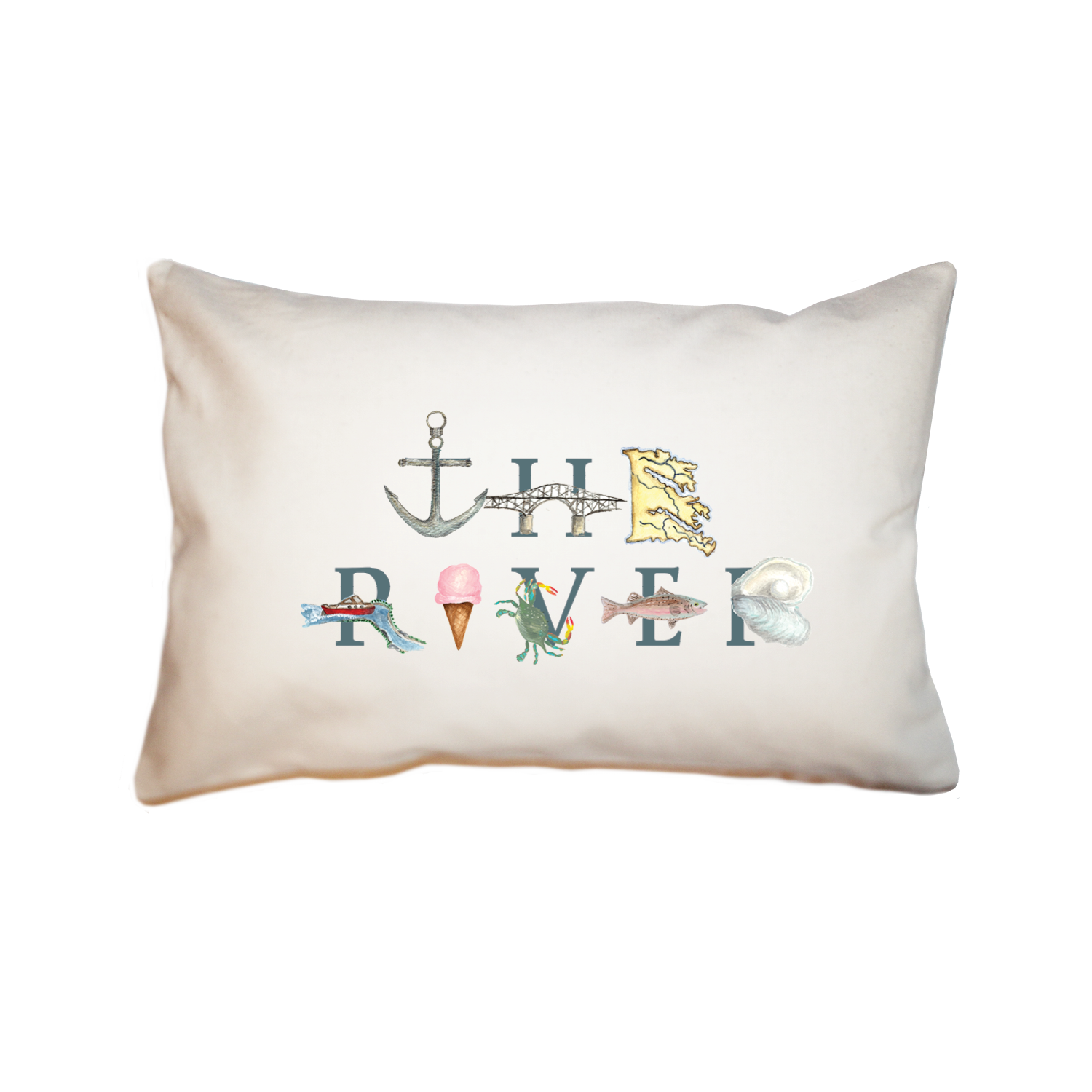 The River large rectangle pillow