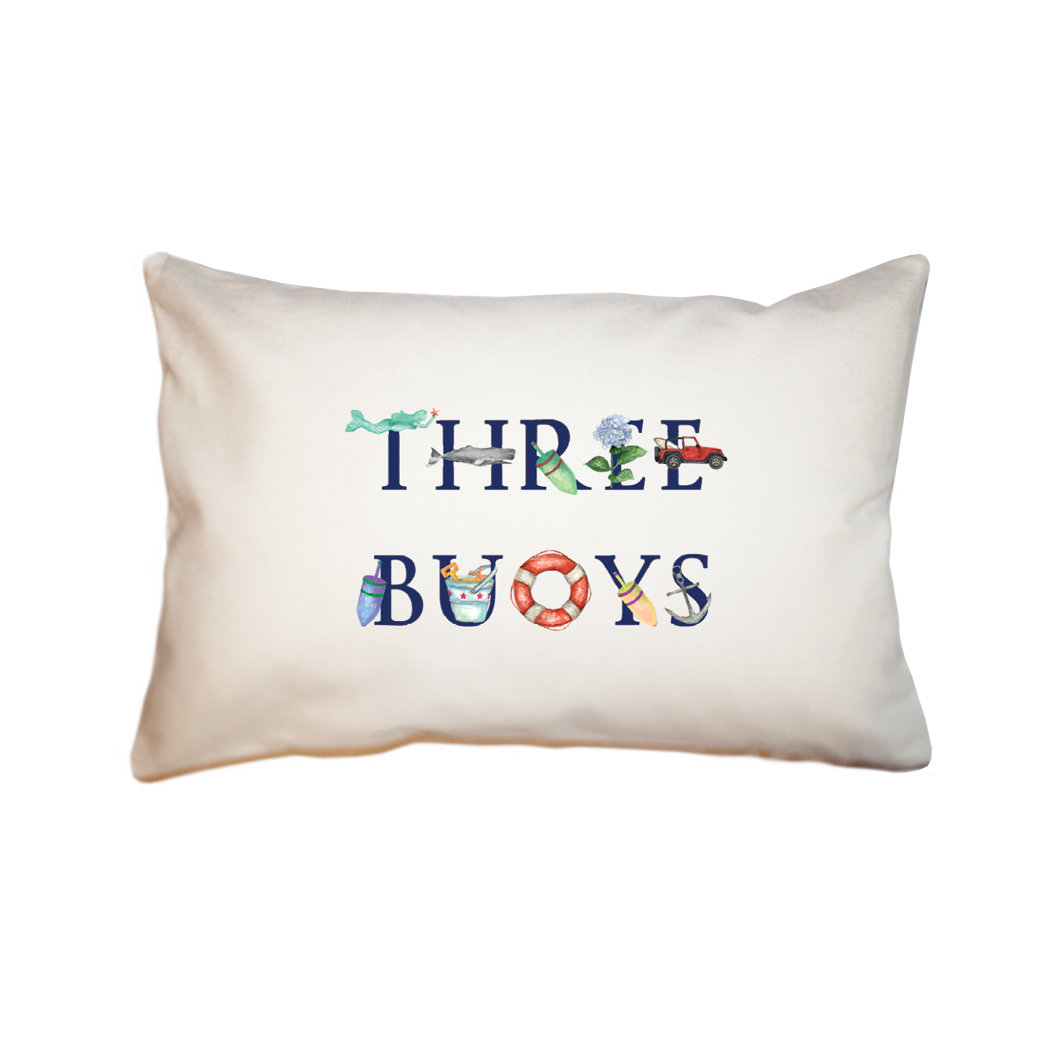 Three buoys large rectangle pillow