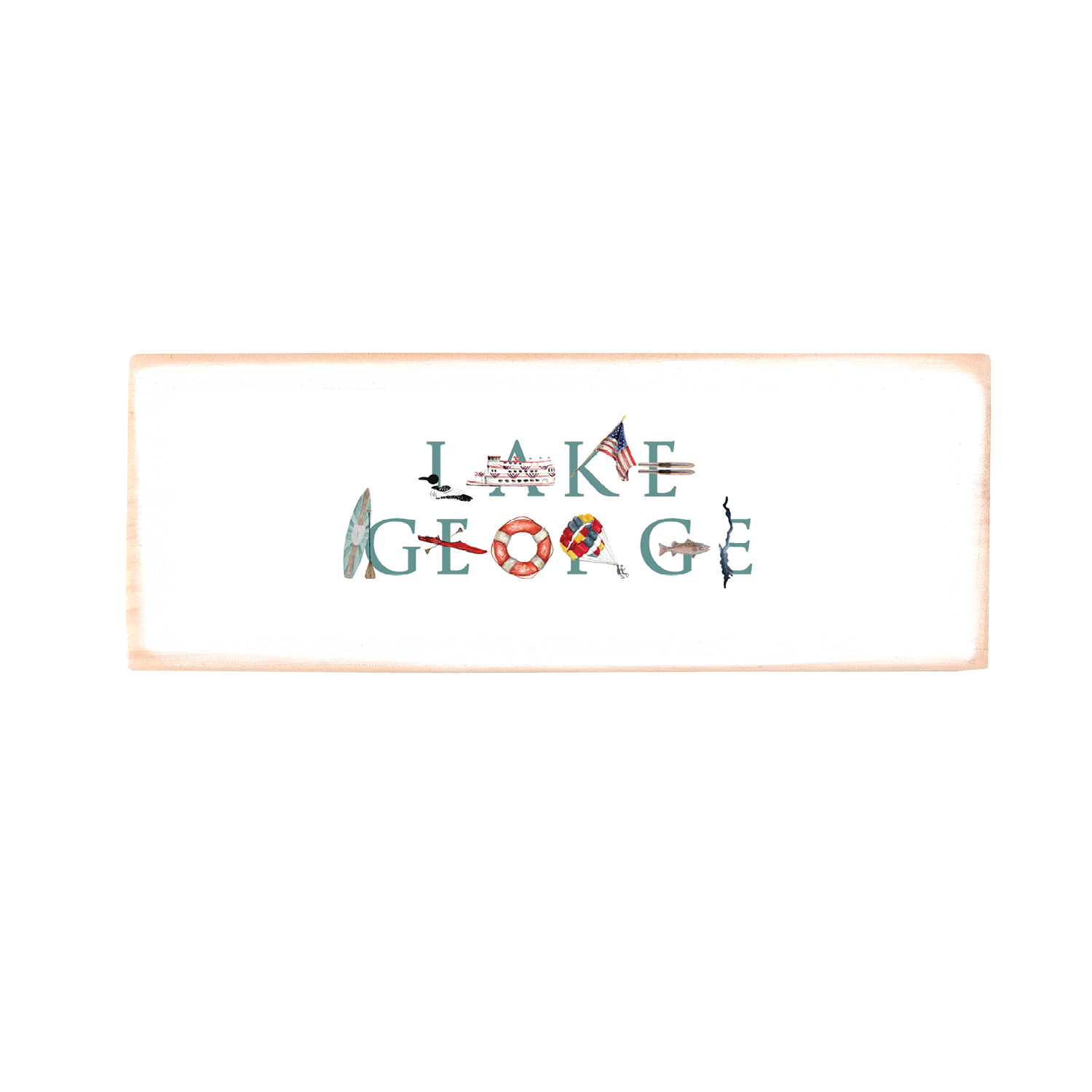 Lake George rectangle wood block