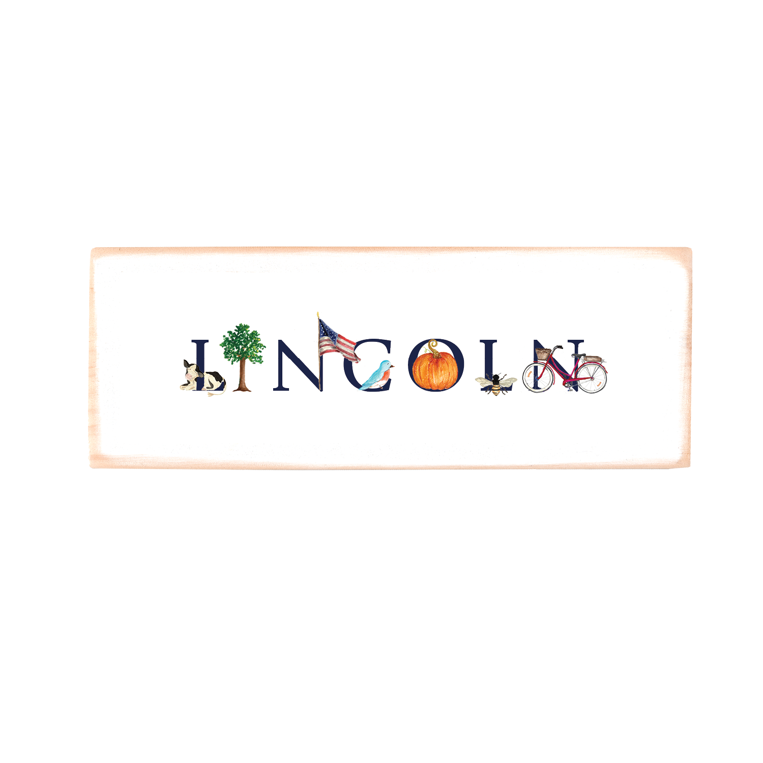 Lincoln rectangle wood block