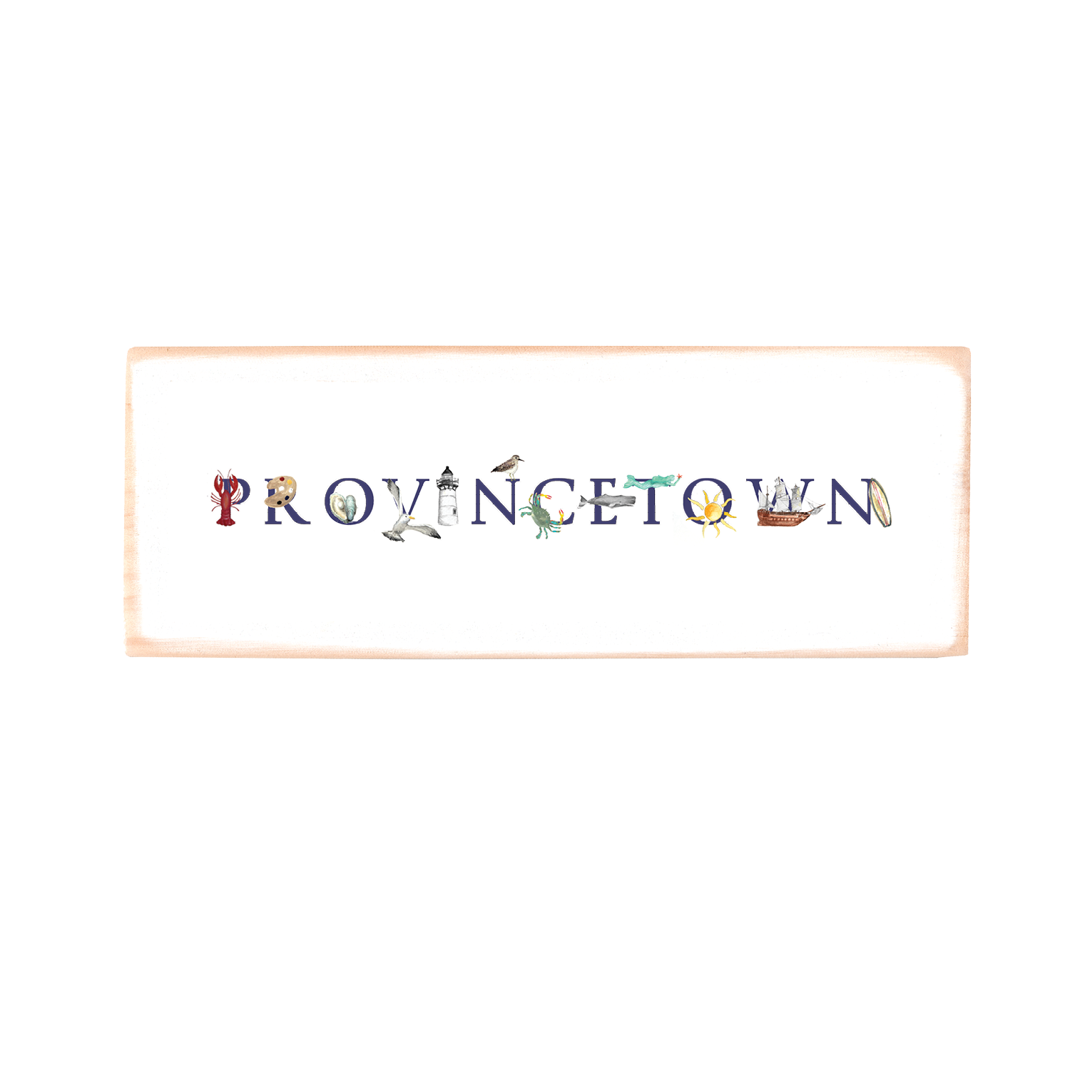 Provincetown rectangle wood block