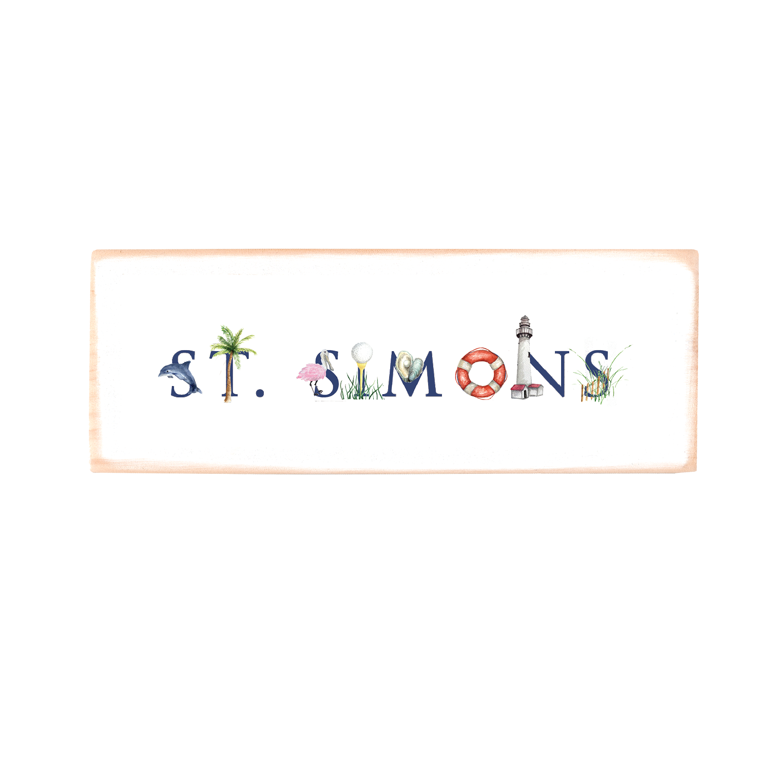 St. Simons rectangle wood block