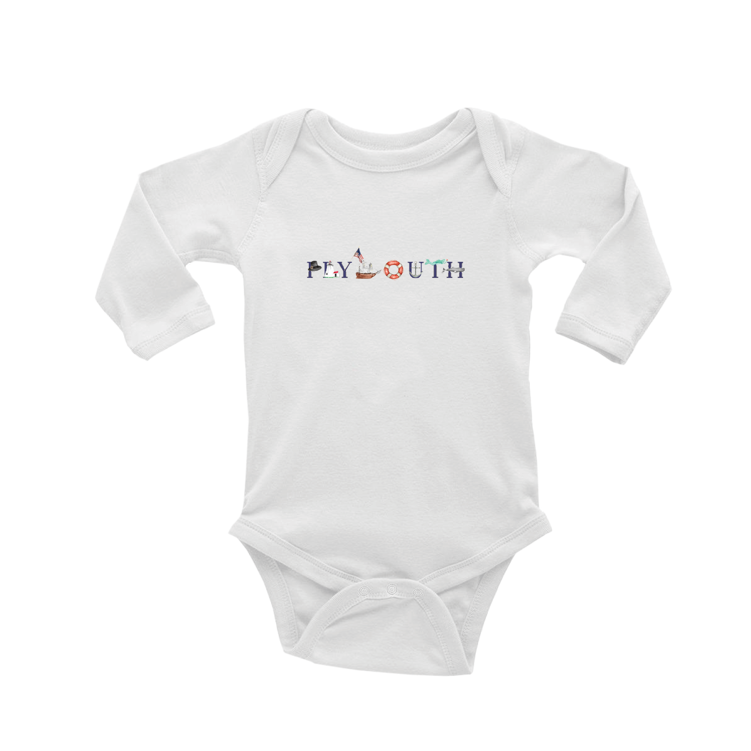 Plymouth baby snap up long sleeve