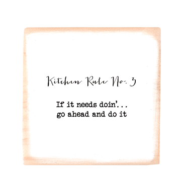 Kitchen rule no 3 square wood block