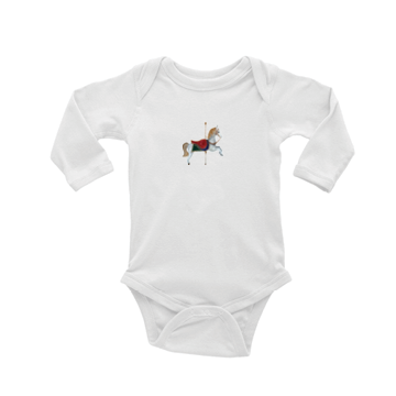 carousel horse baby snap up long sleeve