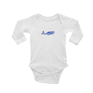 blue whale baby snap up long sleeve