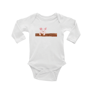 piglet baby snap up long sleeve