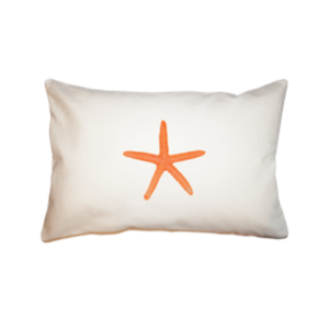 starfish orange  small accent pillow