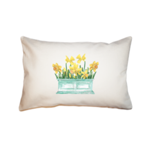 daffodils in flower box  small accent pillow