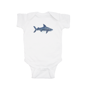 big fish shark baby snap up short sleeve