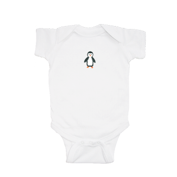 penguin baby snap up short sleeve