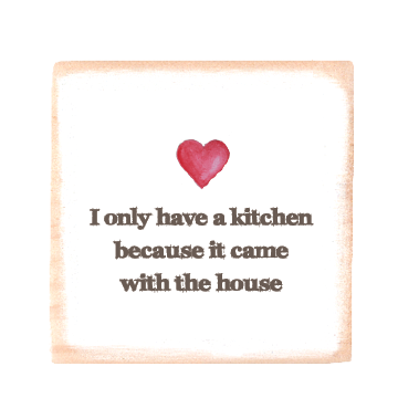 kitchen with heart square wood block