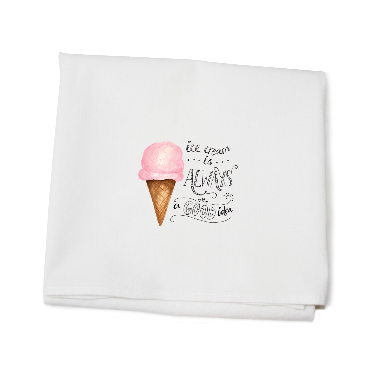 ice cream flour sack towel
