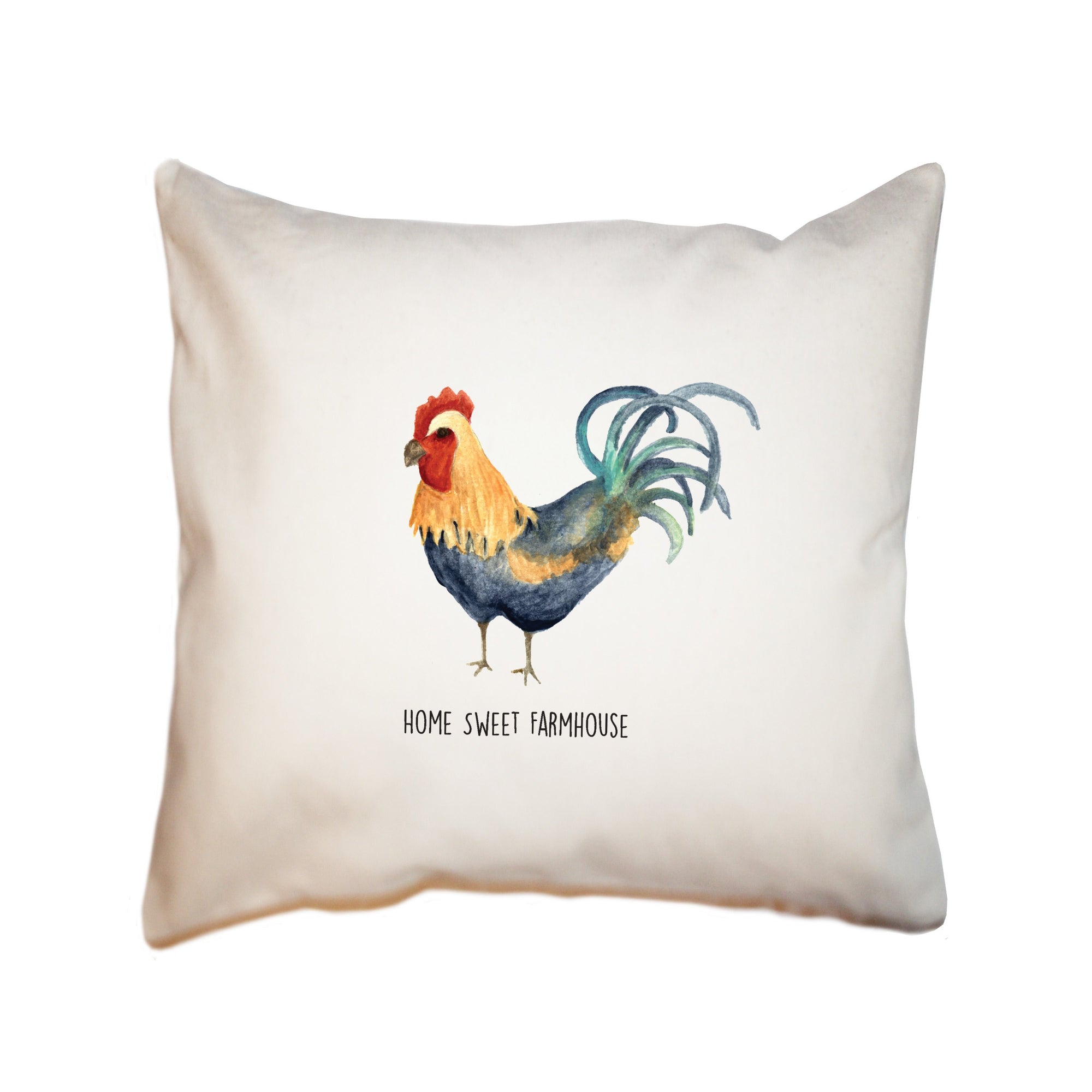 rooster farmhouse square pillow