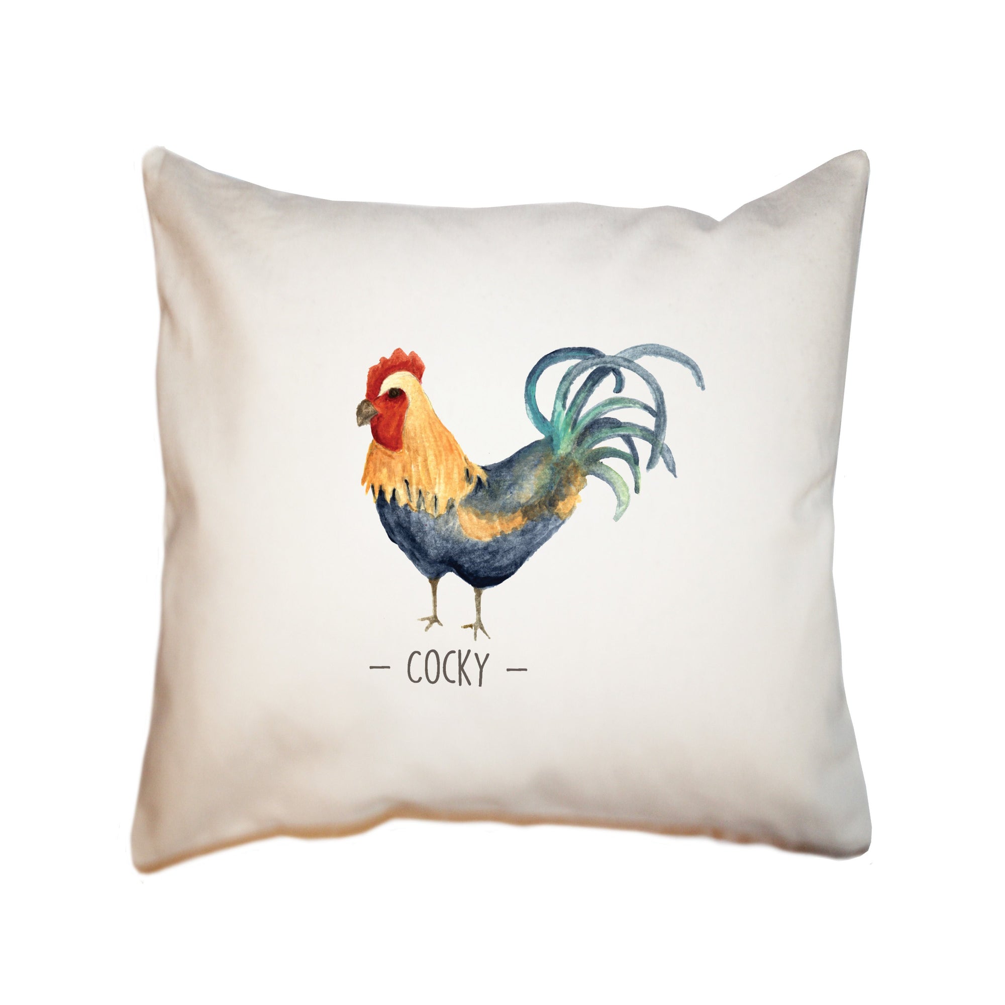 cocky rooster square pillow