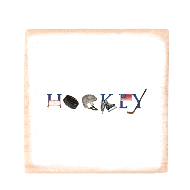 Hockey square wood block