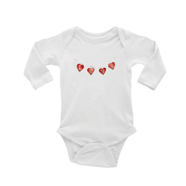 hearts on wire baby snap up long sleeve