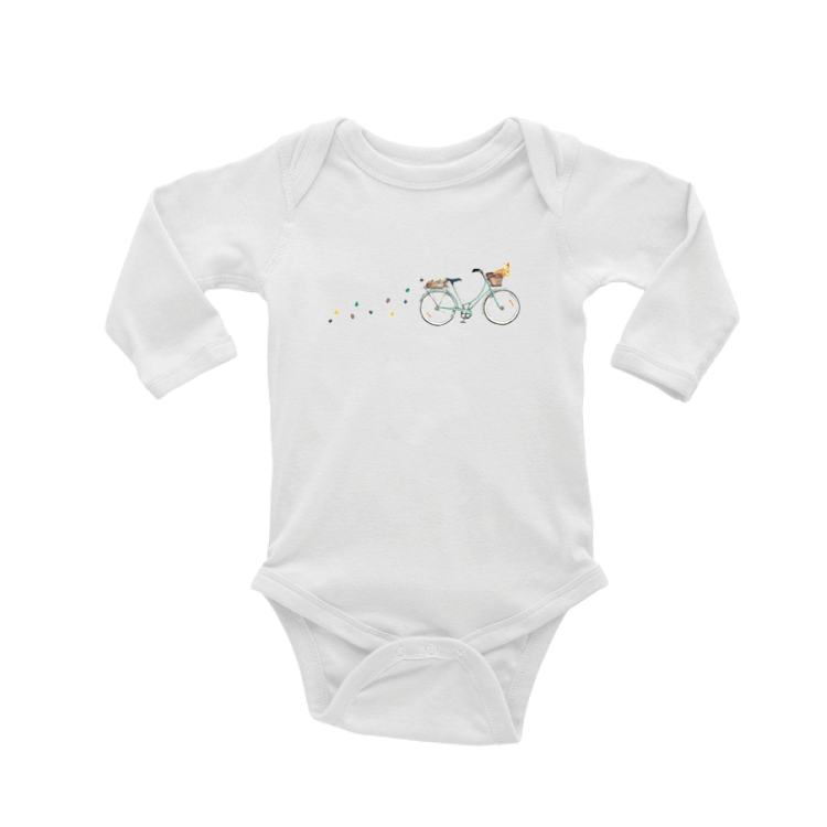 easter bike baby snap up long sleeve