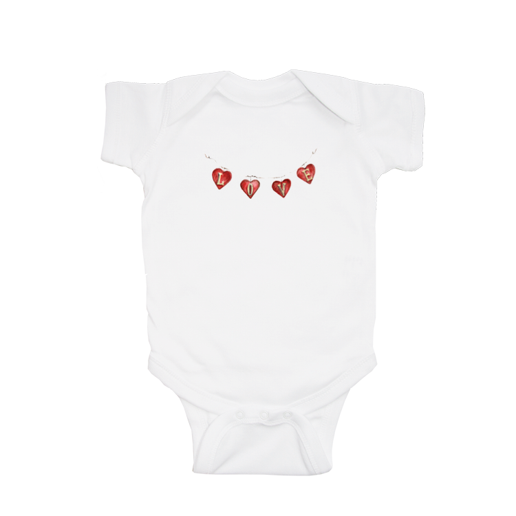 hearts on wire baby snap up short sleeve