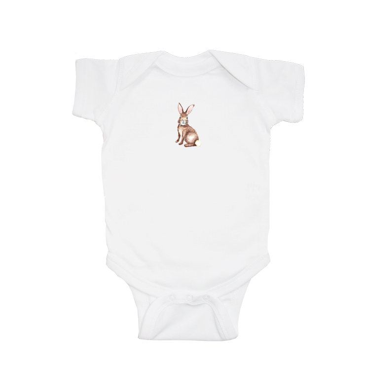 brown bunny baby snap up short sleeve