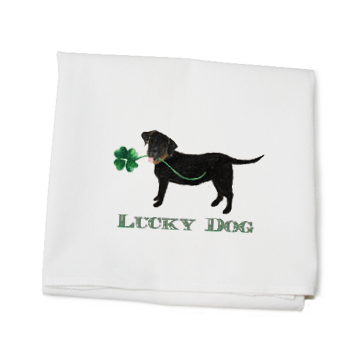 lucky dog flour sack towel