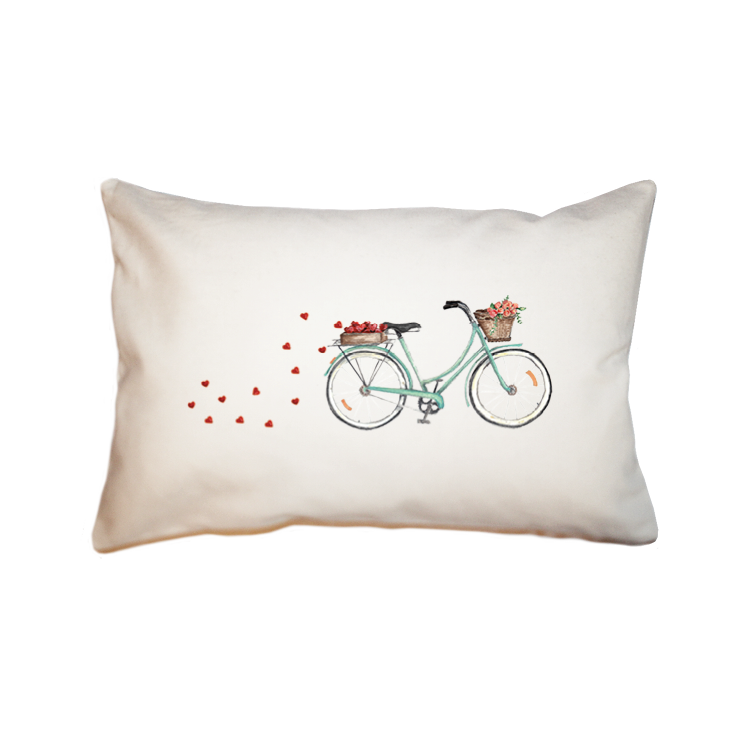 bike hearts flower large rectangle pillow