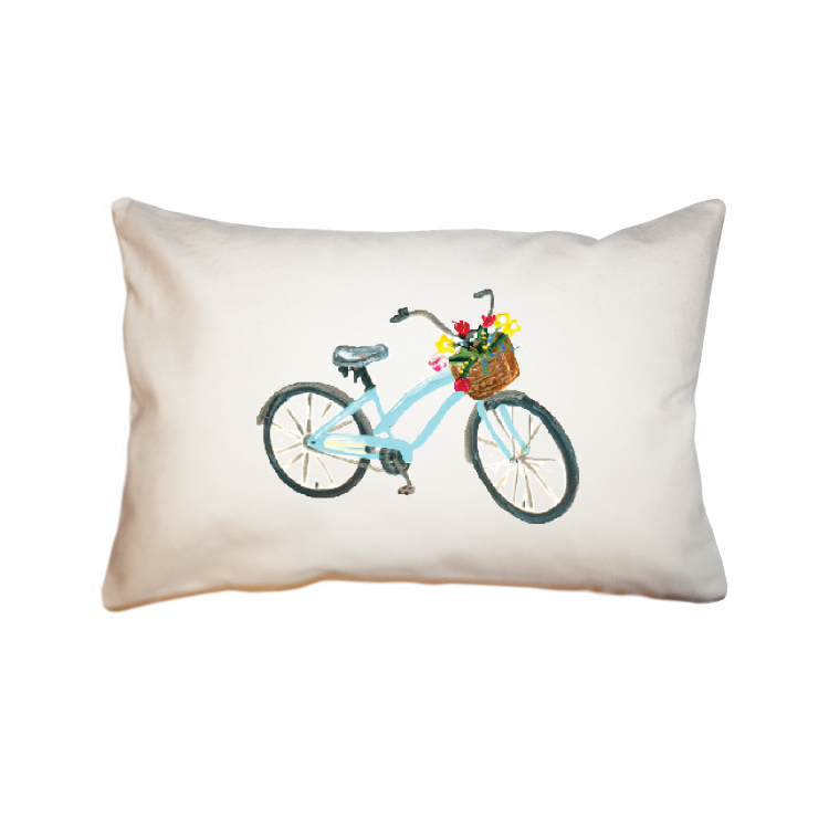 bike with tulips large rectangle pillow