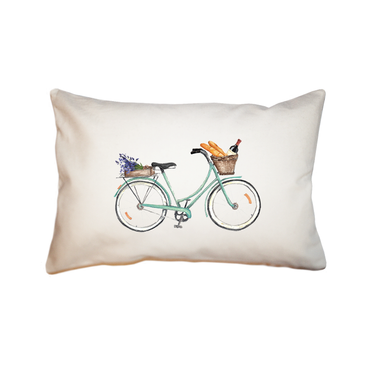 seafoam bike wine and bread large rectangle pillow