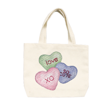 sweet hearts candy small tote