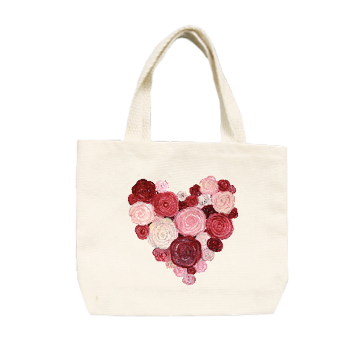 rose heart wreath small tote