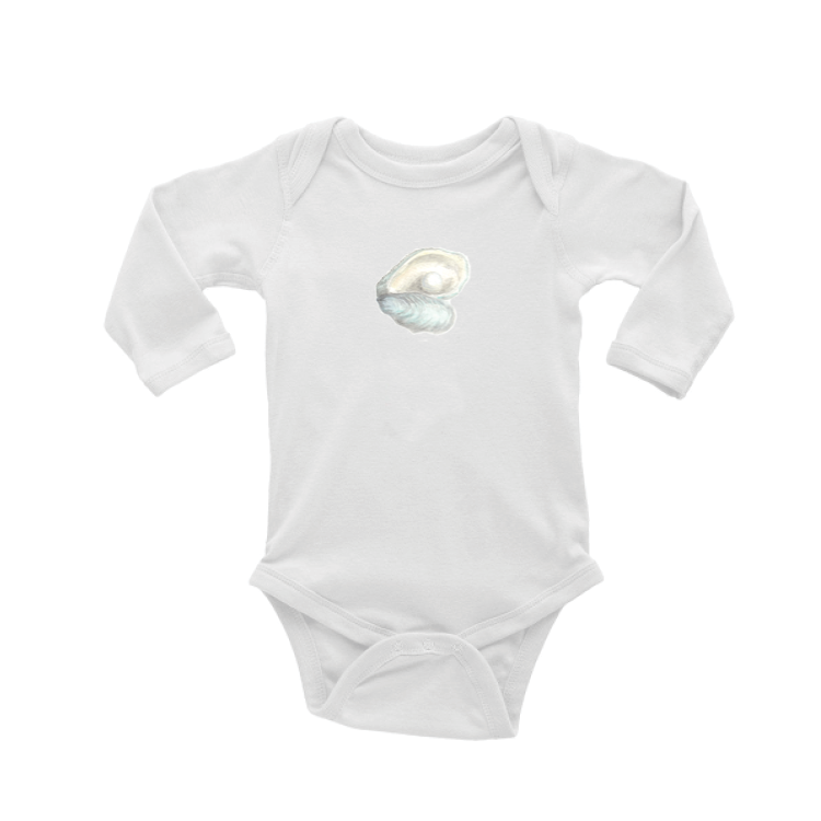 oyster + pearl baby snap up long sleeve