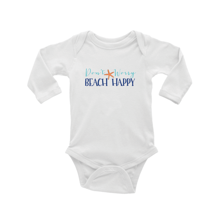don't worry beach baby snap up long sleeve