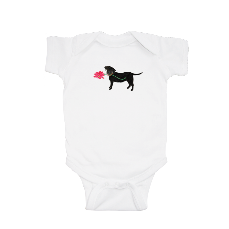 lab with daisy baby snap up short sleeve
