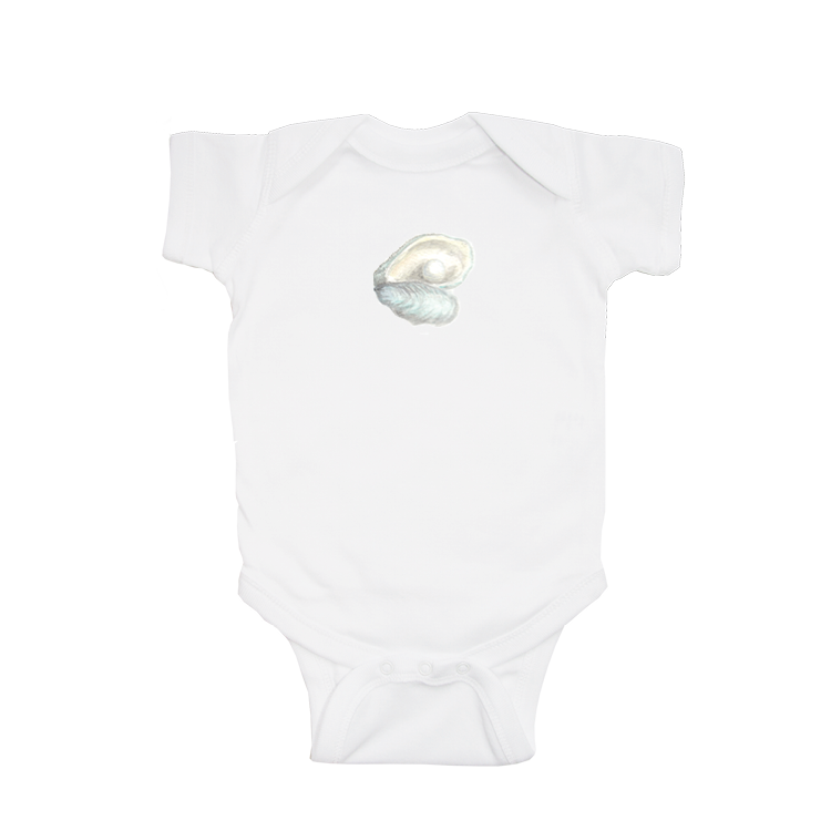 oyster + pearl baby snap up short sleeve